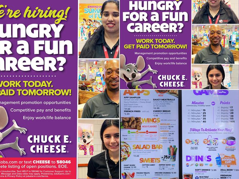 Chuck E. Cheese Menu