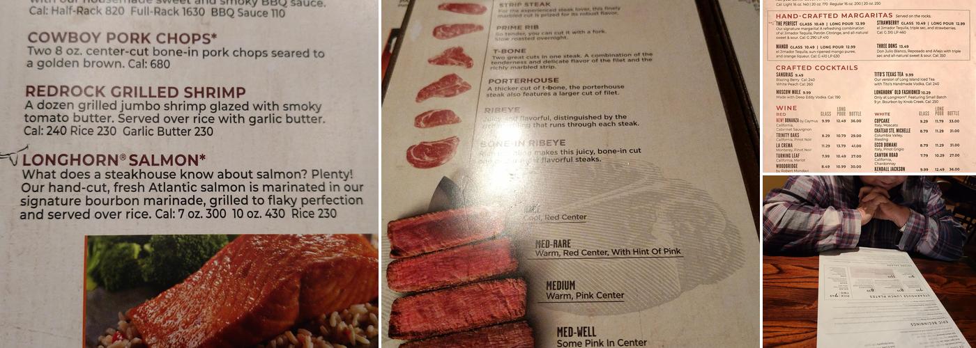 LongHorn Steakhouse Menu