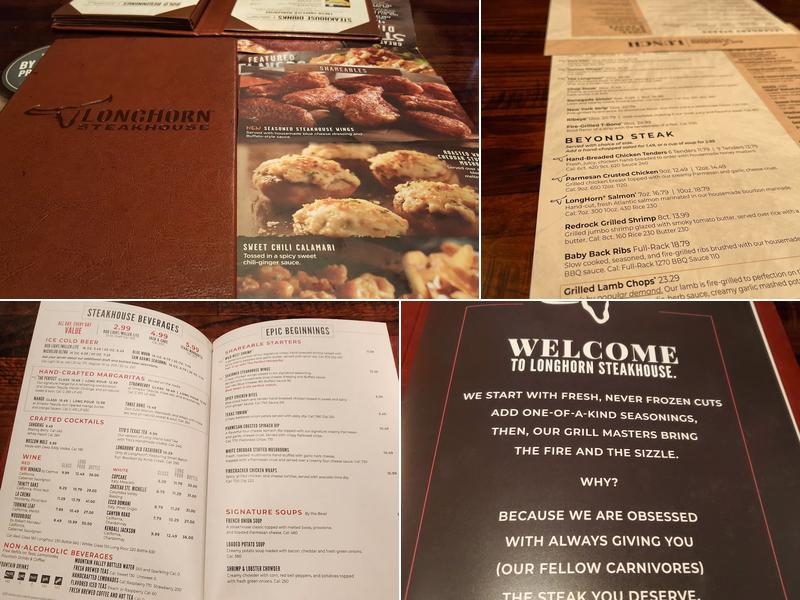 LongHorn Steakhouse Menu