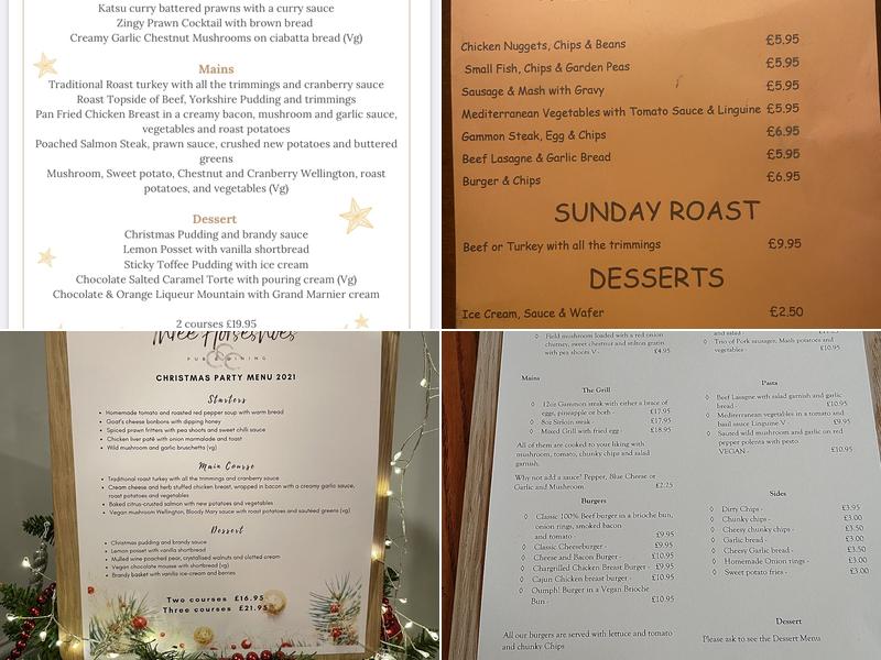 The Three Horseshoes Menu