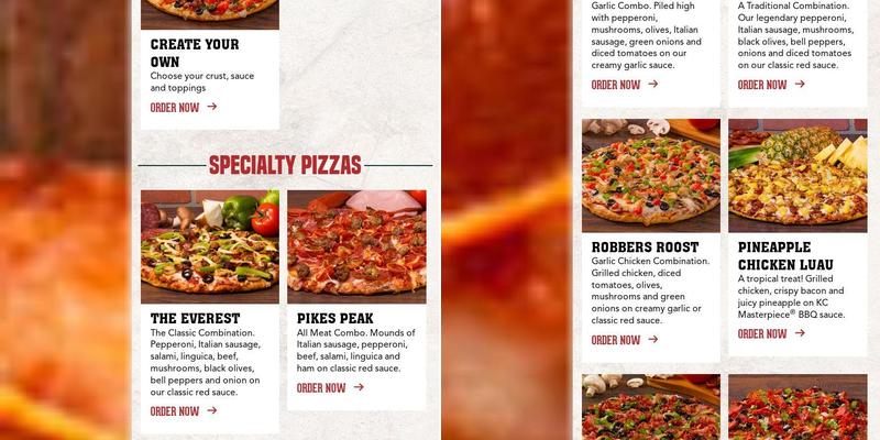 Mountain Mike's Pizza Menu