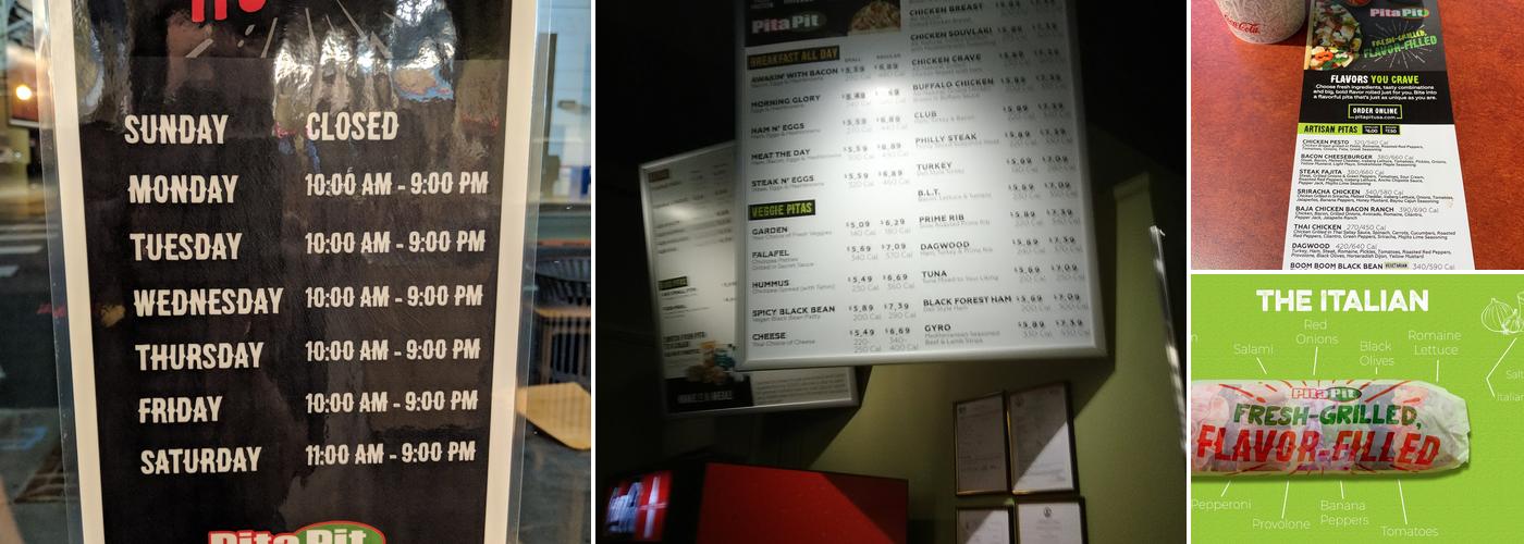 Pita Pit Menu