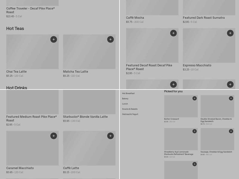 Starbucks Menu