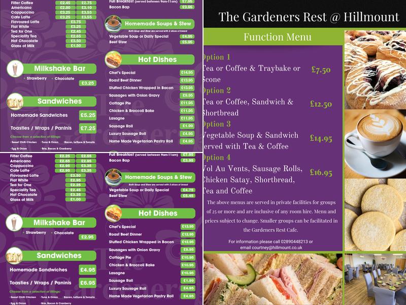 Hillmount Garden Centre Menu