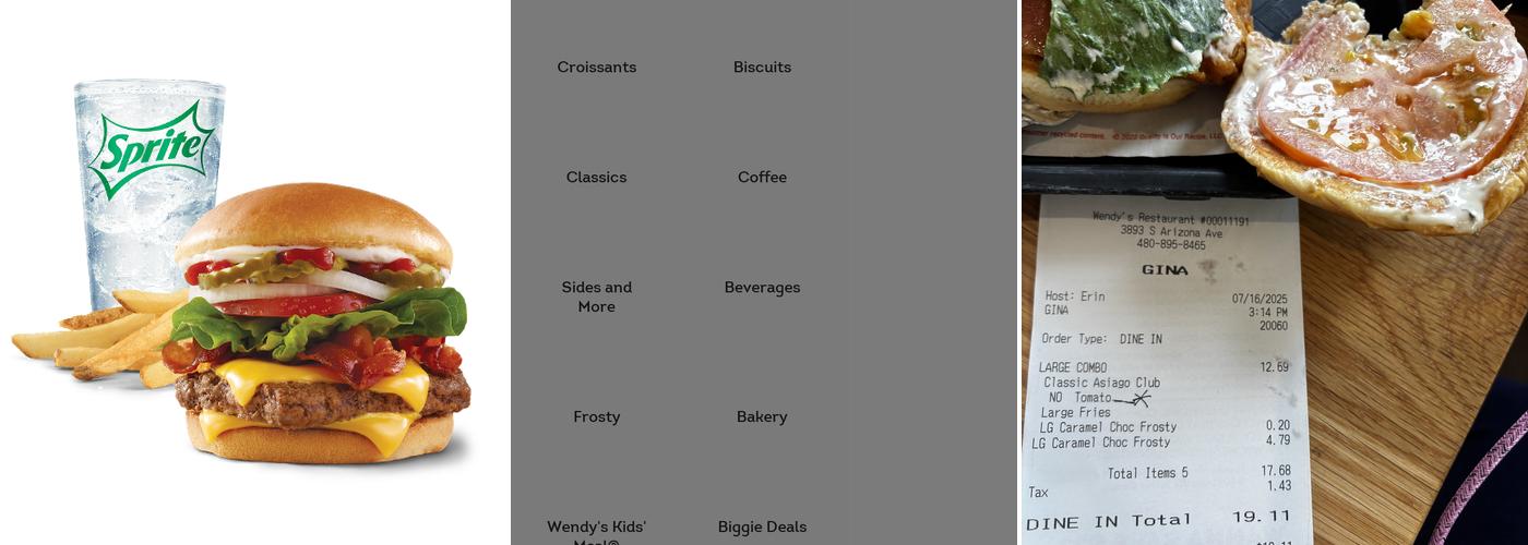 Wendy's Menu