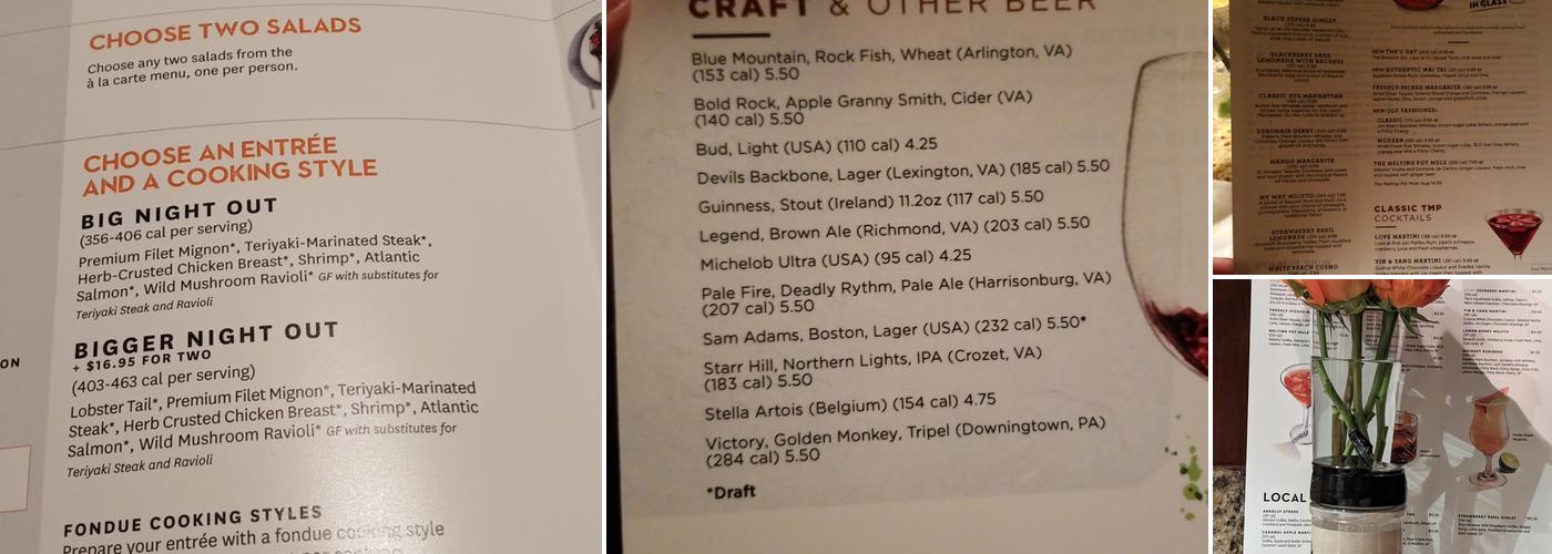 The Melting Pot Menu