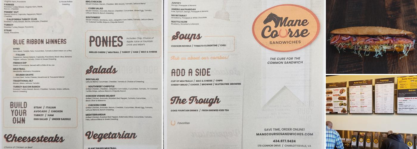 Mane Course Sandwiches Menu
