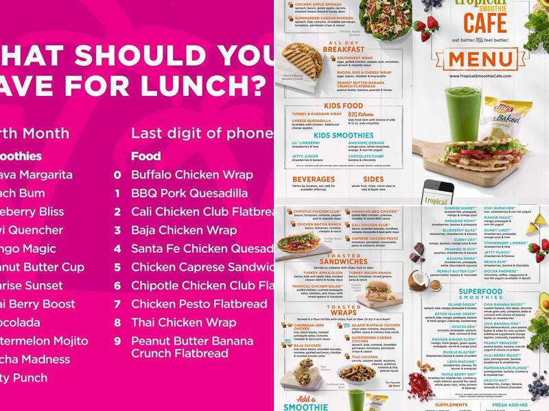 Tropical Smoothie Cafe Menu