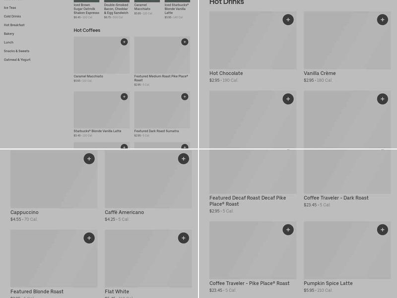 Starbucks Menu