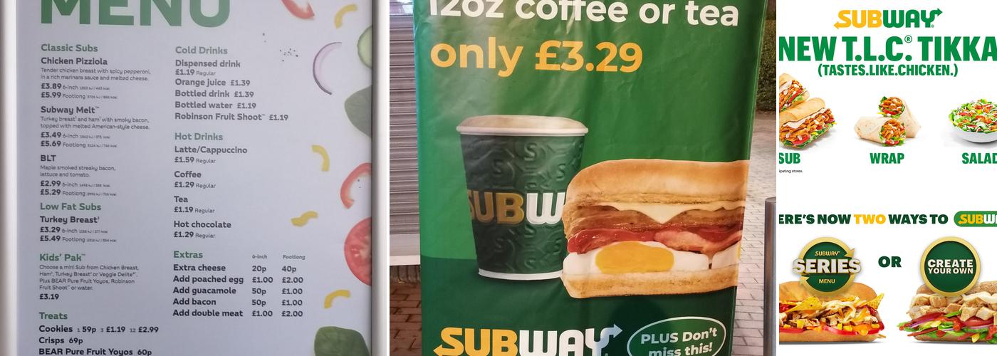 Subway Menu