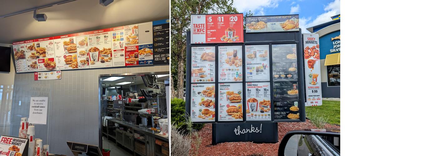 KFC Menu
