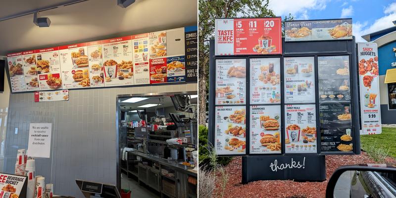 KFC Menu
