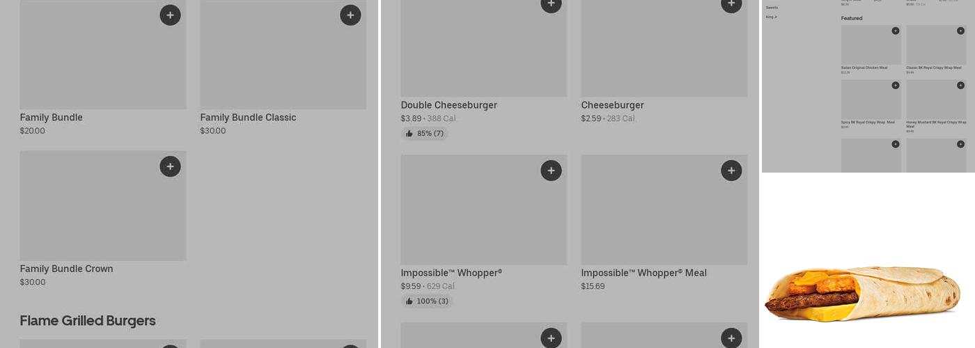 Burger King Menu