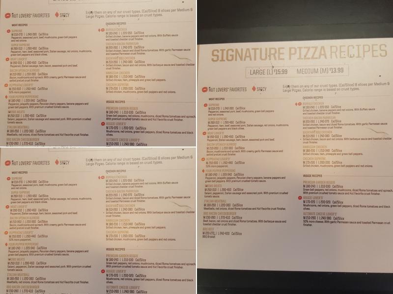 Pizza Hut Menu