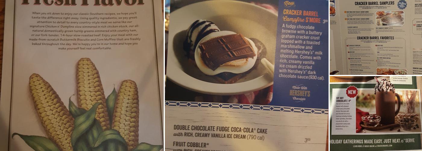 Cracker Barrel Old Country Store Menu