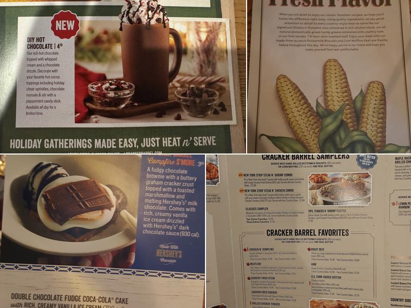 Cracker Barrel Old Country Store Menu