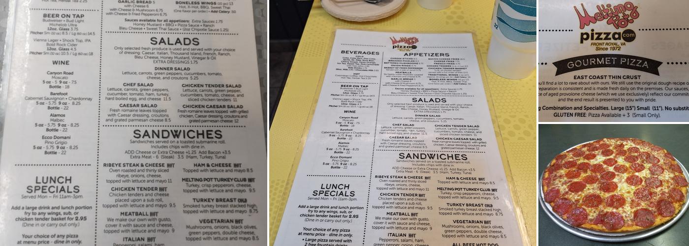 Melting Pot Pizza Menu