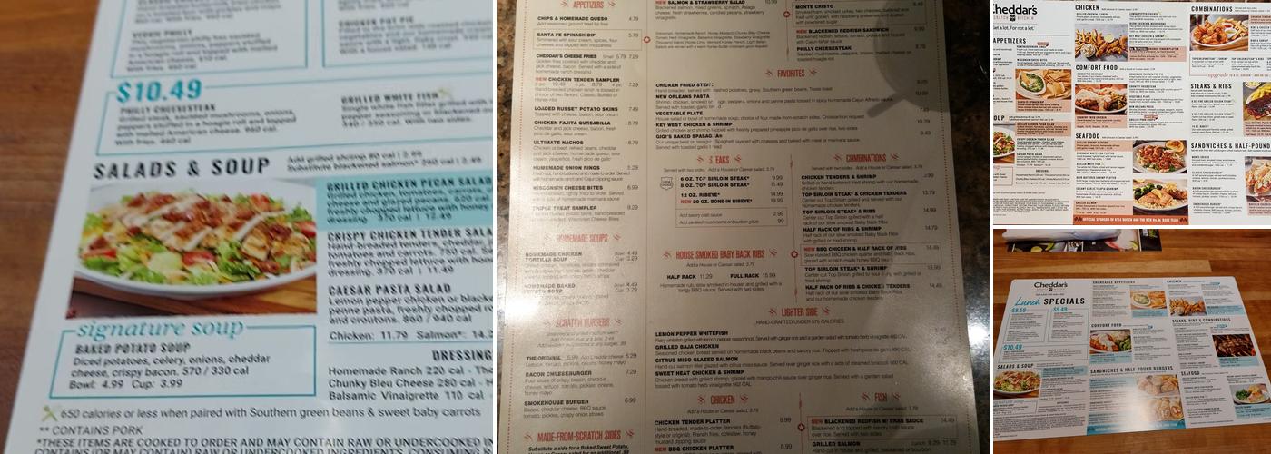 Cheddar's Scratch Kitchen Menu