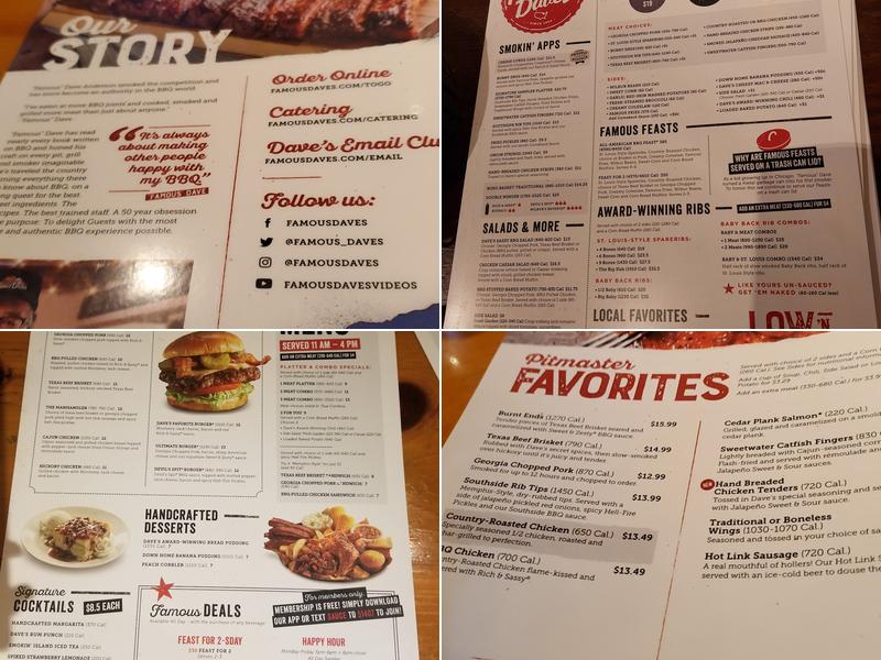 Famous Dave's Bar-B-Que Menu