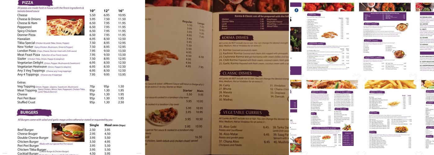 Ayaans Menu