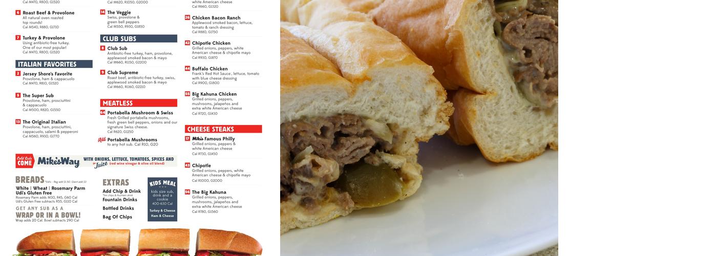 Jersey Mike's Subs Menu