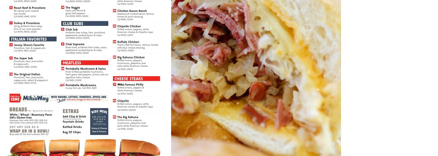 Jersey Mike's Subs Menu