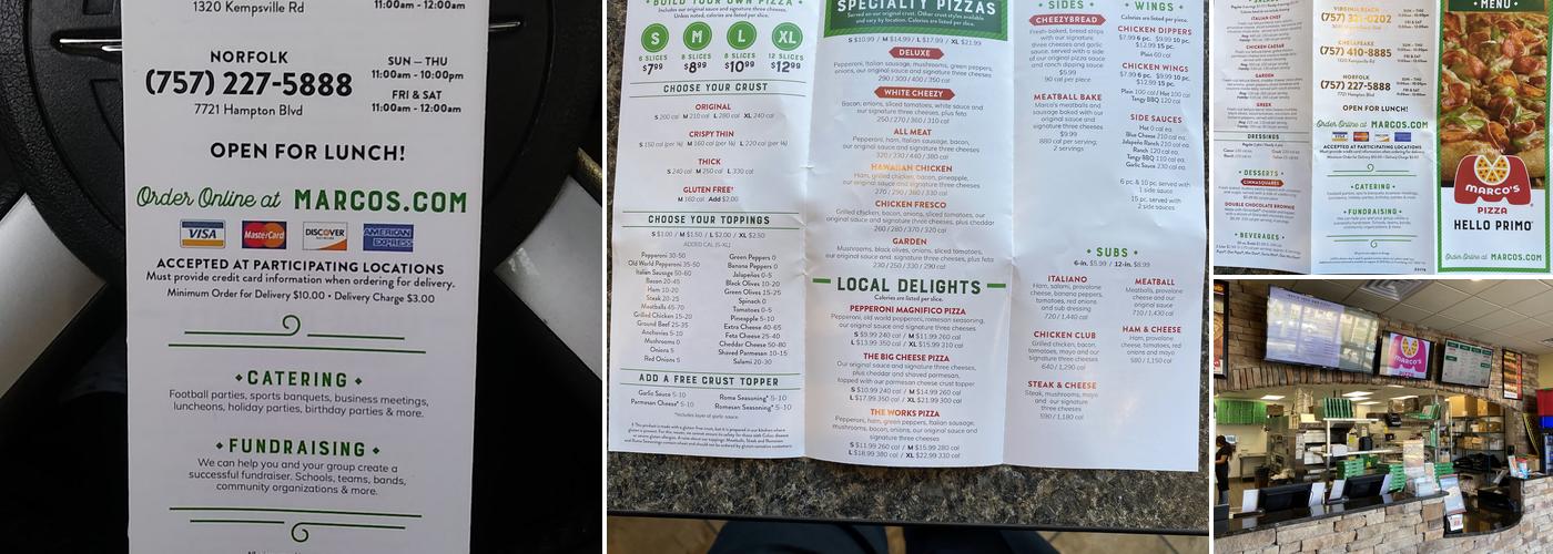 Marco's Pizza Menu