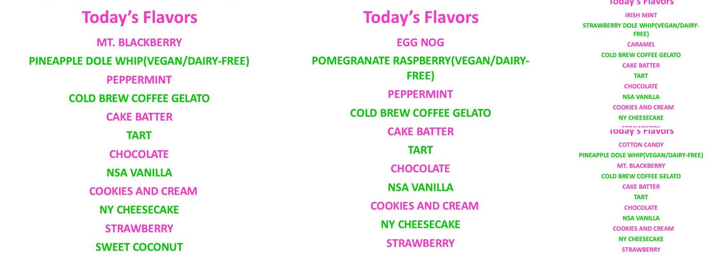 sweetFrog Premium Frozen Yogurt Menu
