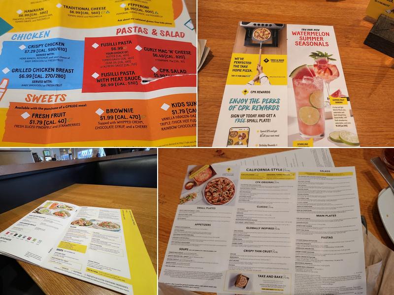 California Pizza Kitchen Menu