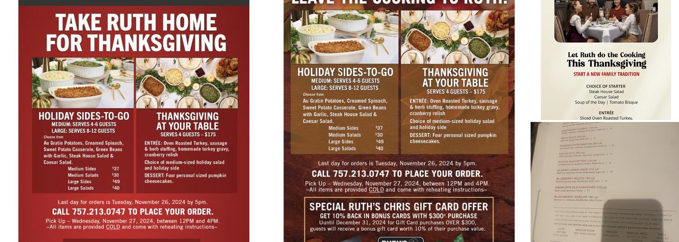 Ruth's Chris Steak House Menu