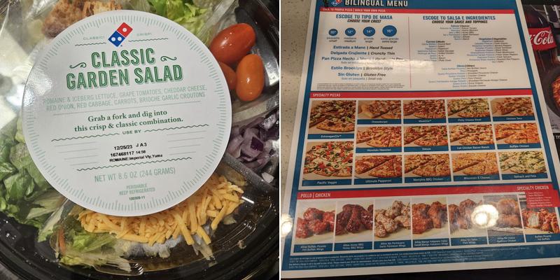 Domino's Pizza Menu
