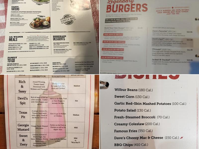 Famous Dave's Bar-B-Que Menu