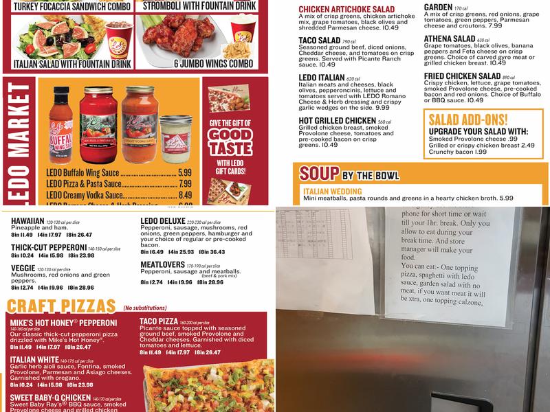 Ledo Pizza Menu