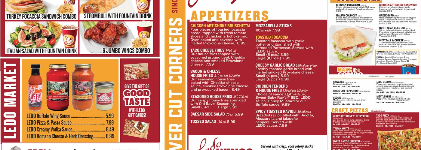 Ledo Pizza Menu