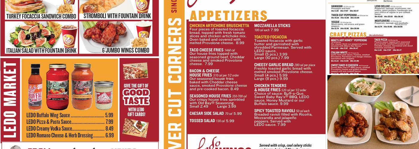 Ledo Pizza Menu