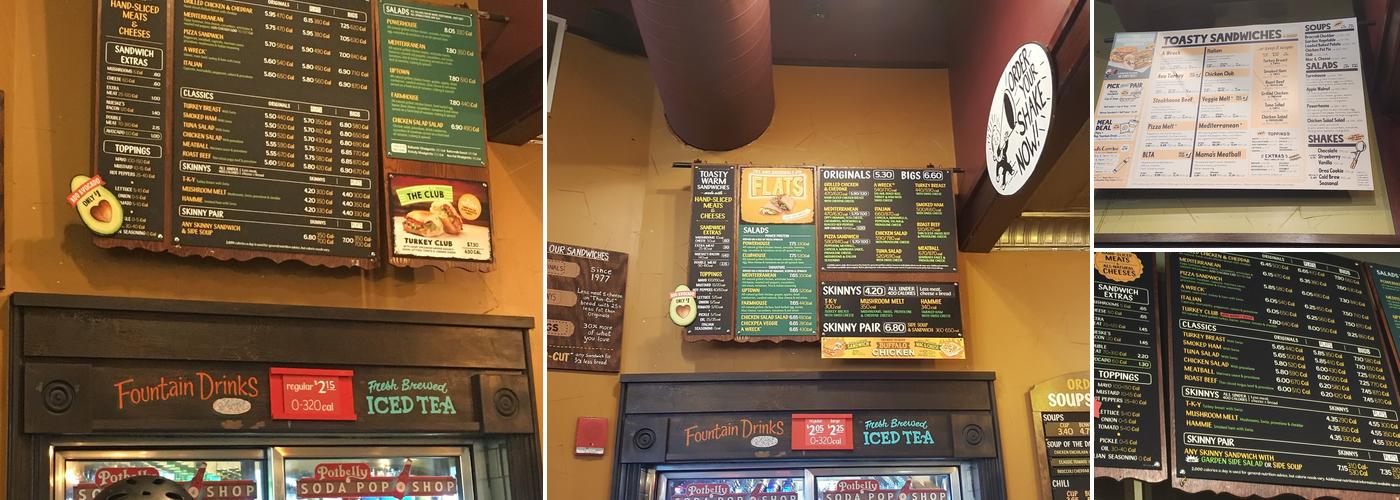 Potbelly Sandwich Shop Menu