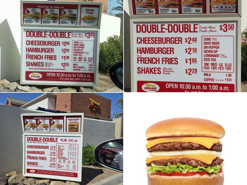 In-N-Out Burger Menu