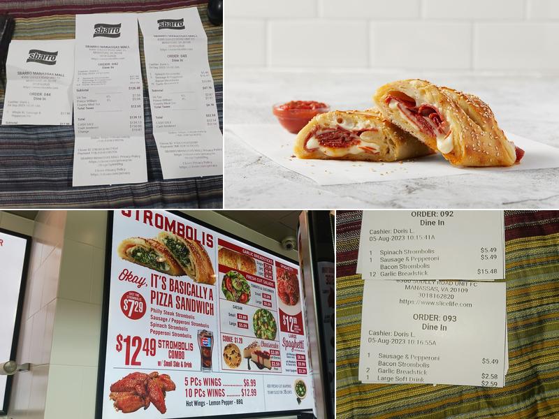 Sbarro Menu