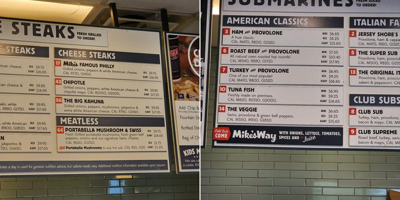 Jersey Mike's Subs Menu
