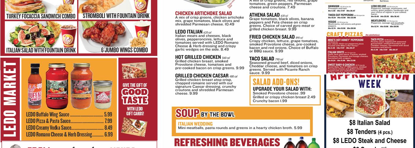 Ledo Pizza Menu