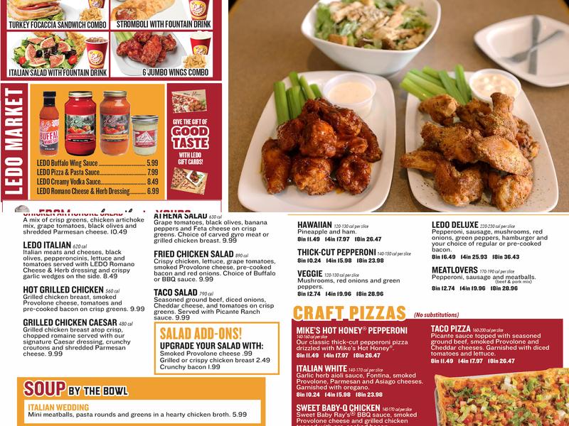 Ledo Pizza Menu