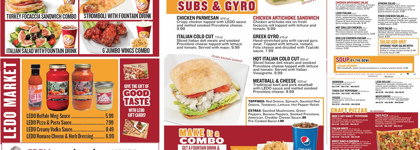 Ledo Pizza Menu