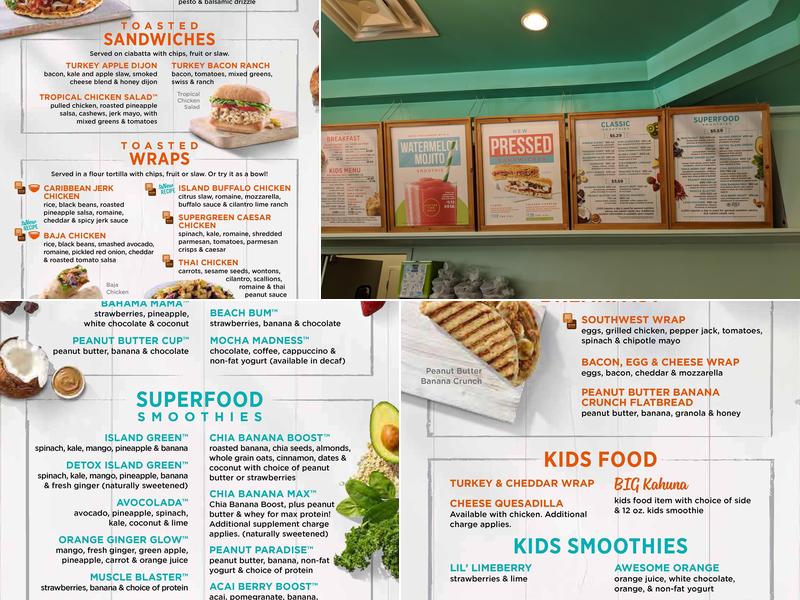 Tropical Smoothie Cafe Menu
