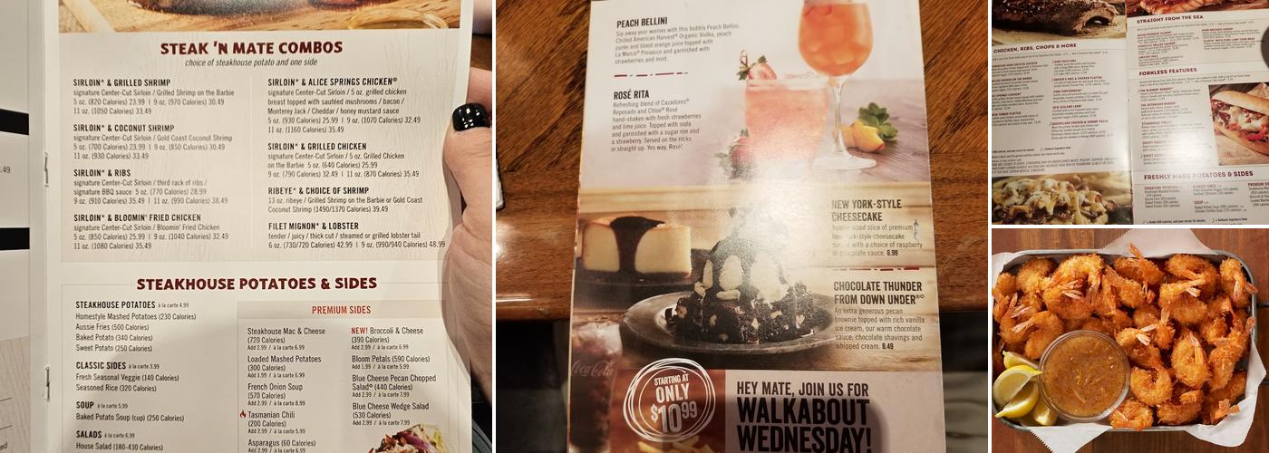 Outback Steakhouse Menu