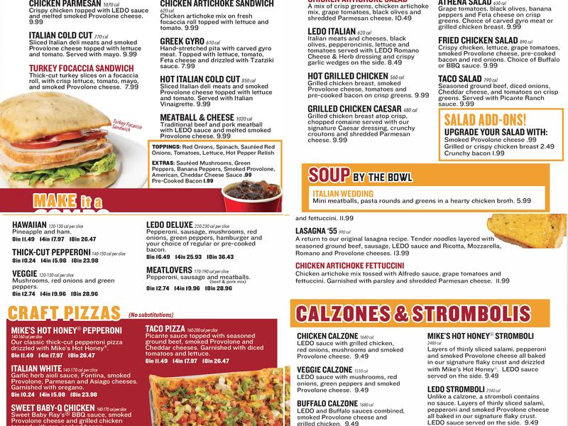 Ledo Pizza Gainesville, VA Menu