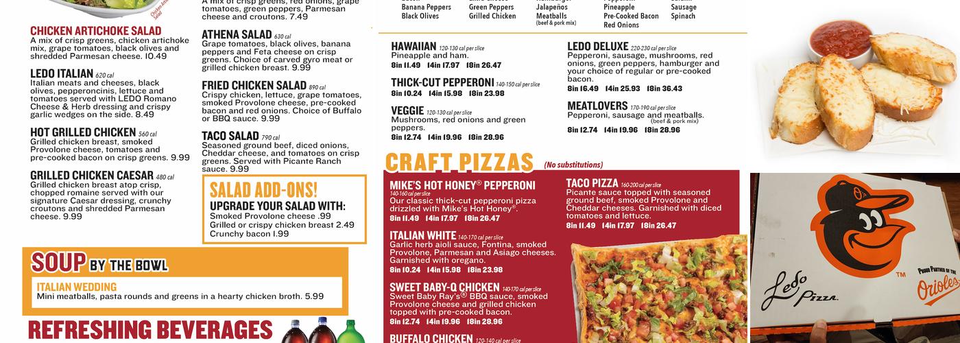 Ledo Pizza Menu