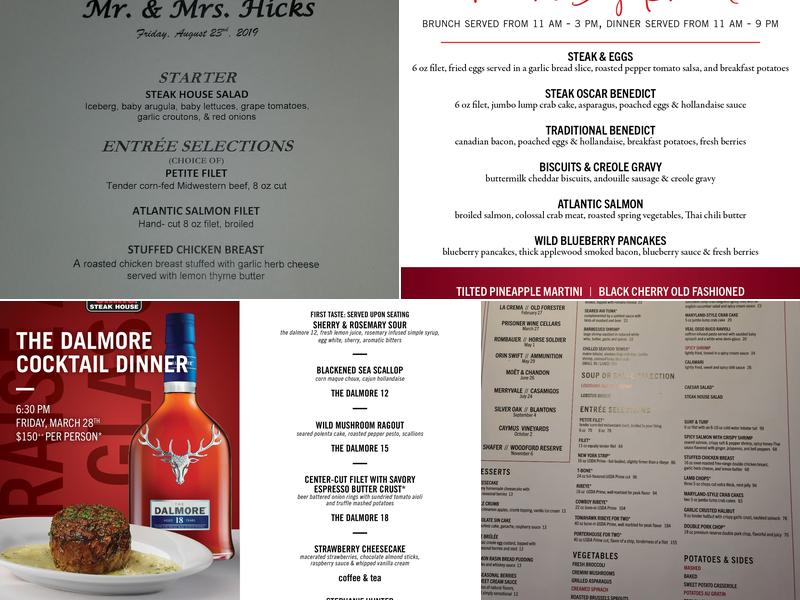Ruth's Chris Steak House Menu