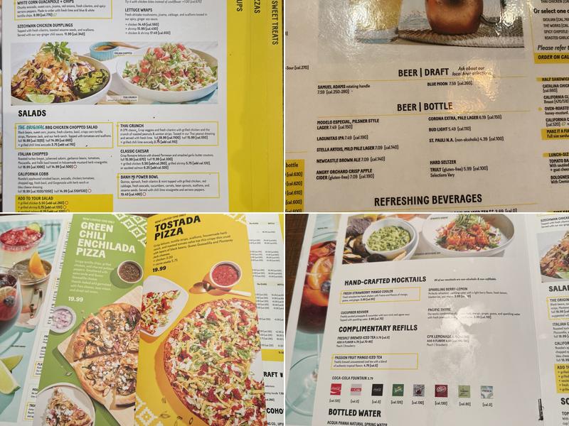 California Pizza Kitchen at Annapolis Menu