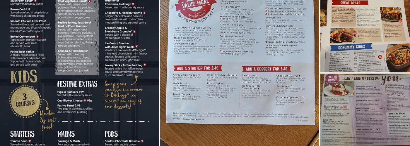 Cockermouth Brewers Fayre Menu