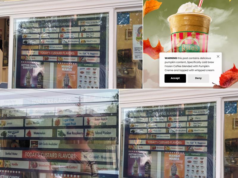 Rita's Italian Ice & Frozen Custard Menu